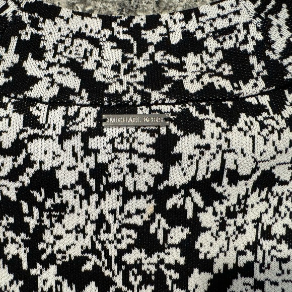 MICHAEL KORS White Black Floral Bodycon Knit Dress size XL - Picture 14 of 15